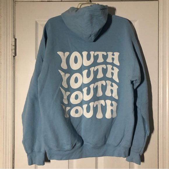 Youth Powder Blue Hoodie - Picture 1 of 2